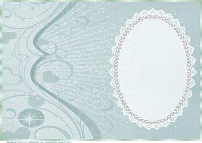 Green Hearts and Swirls Insert, with Lace & Pearls