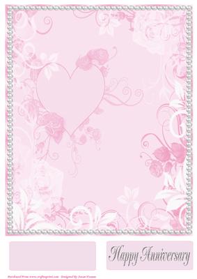 Pink Heart and Roses Card Base, with Tags 4