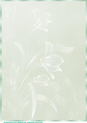 Easter Green Floral Paper, with Border