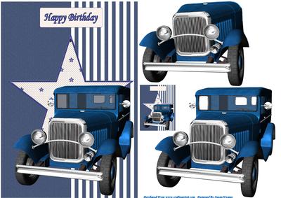 Blue Vintage Truck 2
