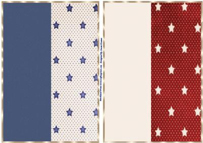 A5 Dark Blue, Dark Red and Cream Stars Card Fronts