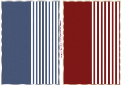 A5 Dark Blue, Dark Red and White Stripes Card Fronts