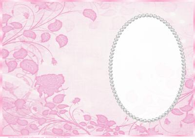 Pink Rose and Leaves Insert, with Pearls 2