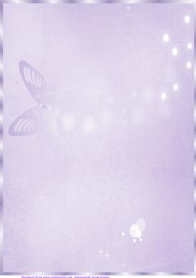Purple Butterfly, Floral Paper, with Border