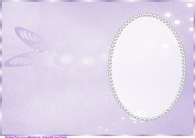 Purple Butterfly, Floral Insert, with Pearls