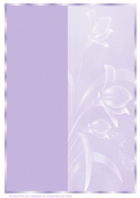 A4 Light Purple Plain and Floral Card Front