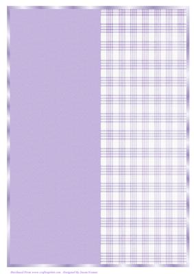 A4 Light Purple Plain and Plaid Card Front