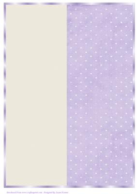 A4 Cream and Purple Spotty Card Front