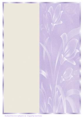A4 Cream and Purple Floral Card Front