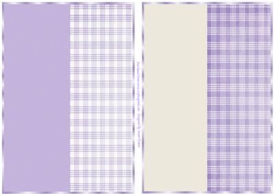 A5 Cream and Purple Plaid Card Fronts