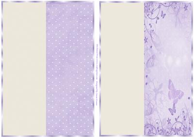 A5 Cream & Purple Spotty - Cream & Purple Floral, Butterfly
