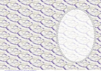Purple Hearts & Cream Bows on White Insert, with Pearls 2