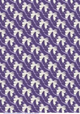 Purple Hearts & Cream Bows Paper