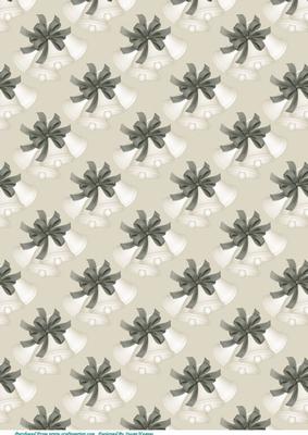 Christmas Bells, with Red Bows Paper