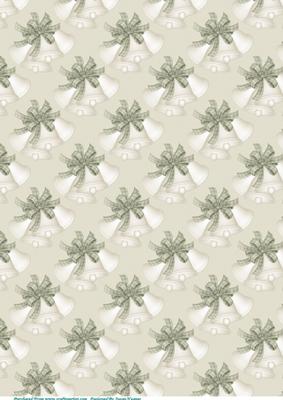Christmas Bells, with Green Plaid Bows Paper