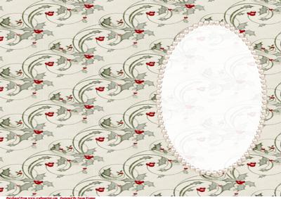 Christmas Holly and Swirls Insert, with Pearls 2