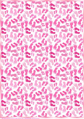 Shades of Pink Footprints Paper