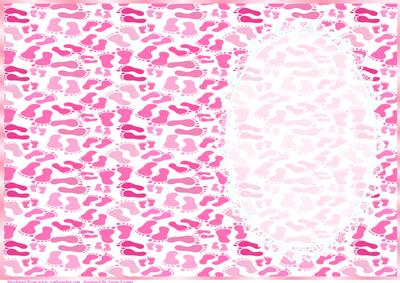 Shades of Pink Footprints Insert, with Lace