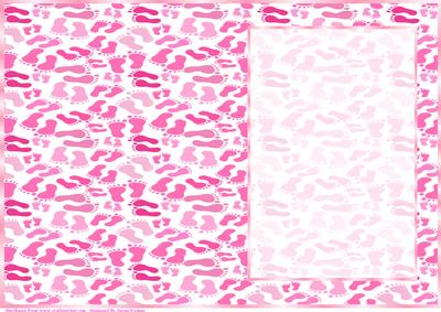 Shades of Pink Footprints Insert, with Borders