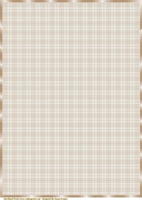 Cream-beige Tartan Paper, with Border