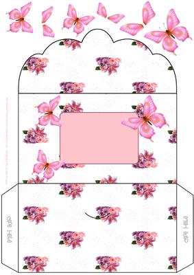Beautiful Laid Bouquet and Butterfly Money Wallet