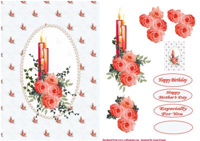Red Celebration Candles, with Red Roses