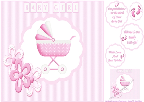Welcome Little Baby Girl 8x8