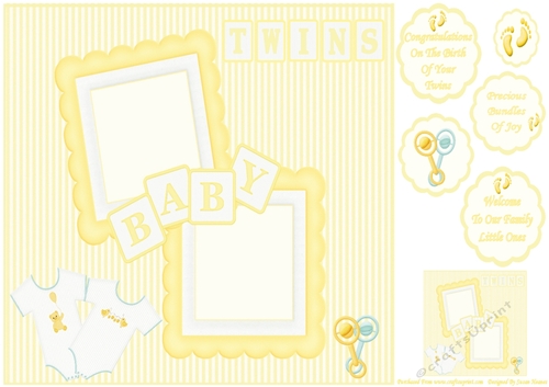 Congratulations On The Birth Of Your Little Twins 8x8