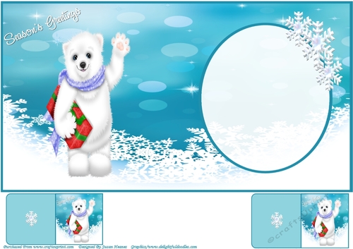 Merry Christmas Little Bear 6x6 Insert, With Gift Tags