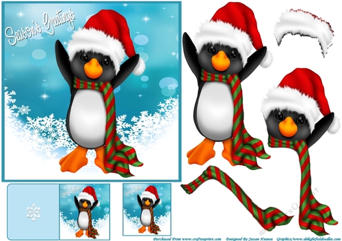Merry Christmas Little Penquin 6x6