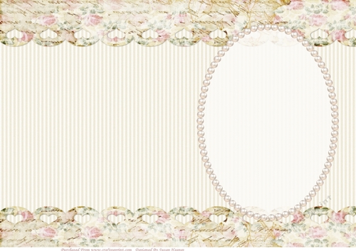 Pink And Cream Shabby Chic Insert, With Pearls