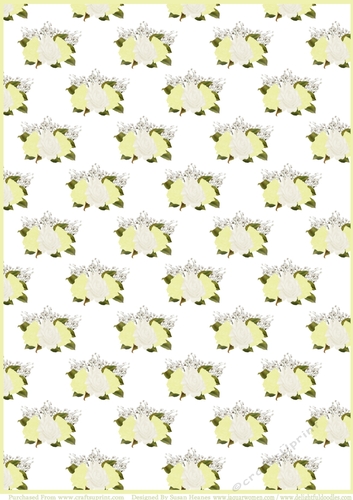 Yellow And White Rose Spray Paper