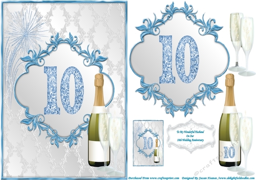 To My Wonderful Husband On Our 10th Wedding Anniversary