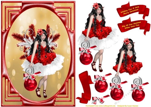 Christmas Fairy Dressed In Red