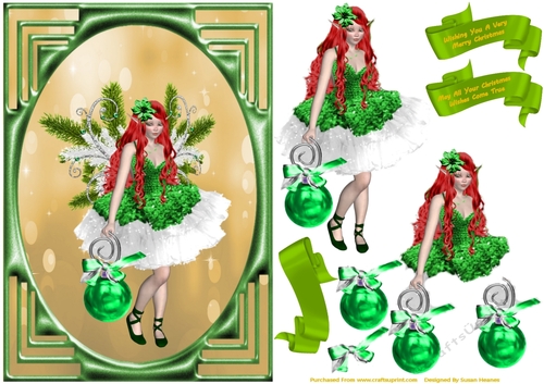 Christmas Fairy Dressed In Green