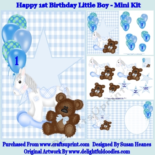 Happy 1st Birthday Little Boy - Mini Kit