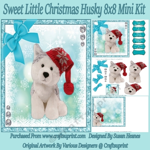 Sweet Little Christmas Husky 8x8 Mini Kit