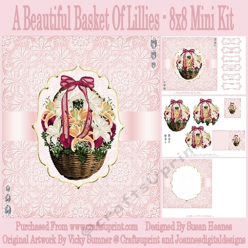 A Beautiful Basket Of Lillies - 8x8 Mini Kit