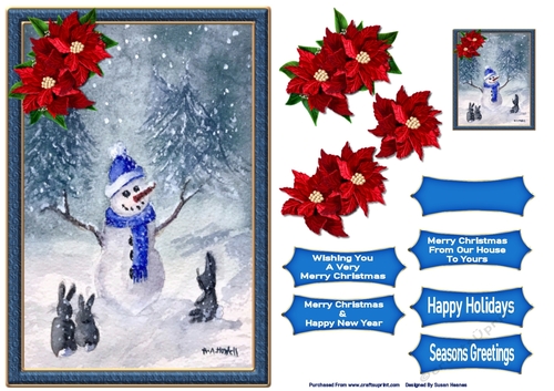 Snowman And Bunnies