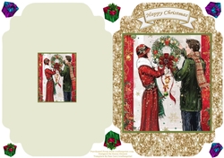 Hanging The Christmas Wreath - Cut And Fold Card