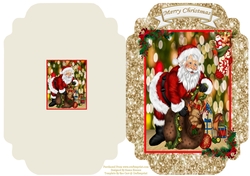 Santa And His Sackful Of Presants - Cut And Fold Card