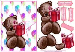 Birthday Bear Greetings - Girl