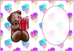 Birthday Bear Greetings - Girl Insert
