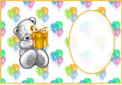Birthday Bear Greetings Insert