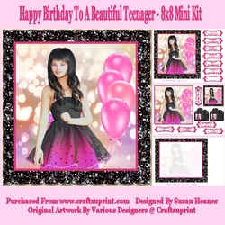 Happy Birthday To A Beautiful Teenager - 8x8 Mini Kit