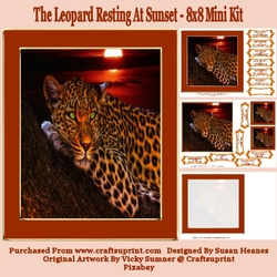 The Leopard Resting At Sunset - 8x8 Mini Kit