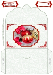 Red And Gold Christmas Baubles - Money Wallet