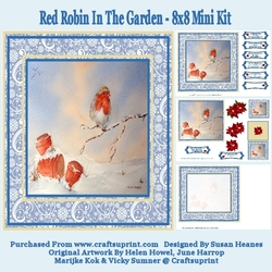 Red Robin In The Garden - 8x8 Mini Kit
