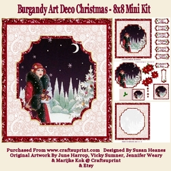 Burgandy Art Deco Christmas - 8x8 Mini Kit