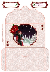 Burgandy Art Deco Christmas - Money Wallet
